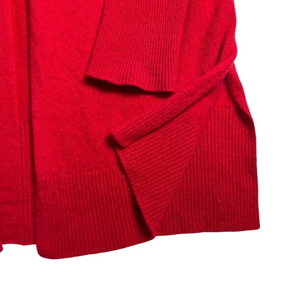 Max Studio Cardigan Sweater Size Small Red 100% 2-Ply Cashmere Open Front - Picture 5 of 8
